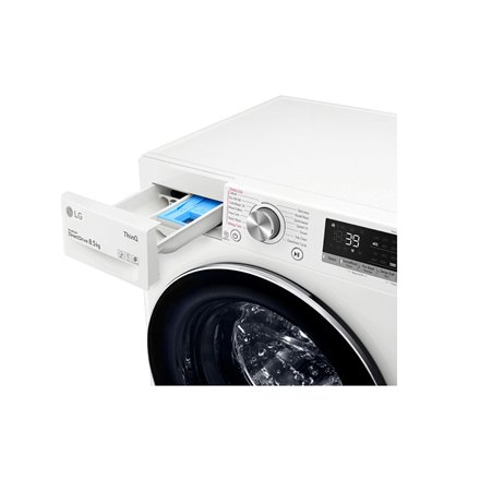 LG Washing machine , F2WV7S8S2E , Energy efficiency class A , Front loading , Washing capacity 8.5 kg , 1200 RPM , Depth 47.5 cm , Width 60 cm , Display , LED , Steam function , Direct drive , Wi-Fi , White