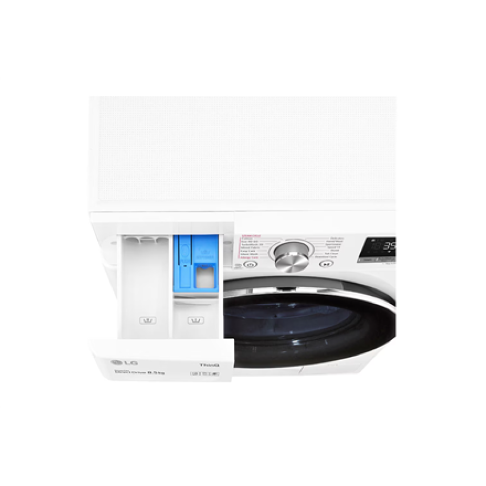 LG Washing machine , F2WV7S8S2E , Energy efficiency class A , Front loading , Washing capacity 8.5 kg , 1200 RPM , Depth 47.5 cm , Width 60 cm , Display , LED , Steam function , Direct drive , Wi-Fi , White
