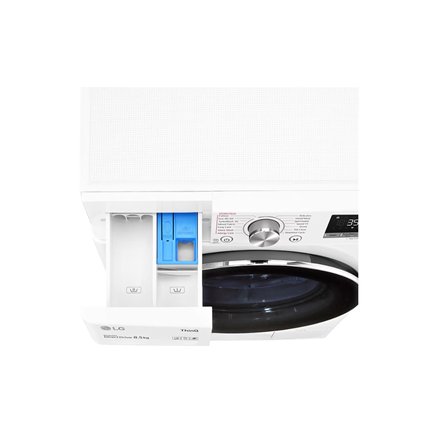 LG Washing machine , F2WV7S8S2E , Energy efficiency class A , Front loading , Washing capacity 8.5 kg , 1200 RPM , Depth 47.5 cm , Width 60 cm , Display , LED , Steam function , Direct drive , Wi-Fi , White