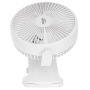 Adler Rechargeable Clip-on Desk Fan , AD 7342 , Table Fan , White , Diameter 15.5 cm , Number of speeds 3 , Oscillation , 5 W