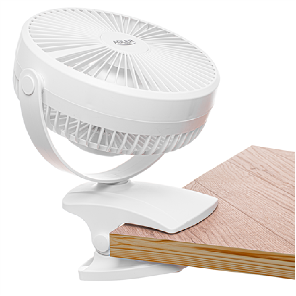 Adler Rechargeable Clip-on Desk Fan , AD 7342 , Table Fan , White , Diameter 15.5 cm , Number of speeds 3 , Oscillation , 5 W