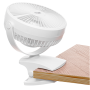 Adler Rechargeable Clip-on Desk Fan , AD 7342 , Table Fan , White , Diameter 15.5 cm , Number of speeds 3 , Oscillation , 5 W