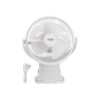 Adler Rechargeable Clip-on Desk Fan , AD 7342 , Table Fan , 5 W , Diameter 15.5 cm , Number of speeds 3 , Oscillation , White