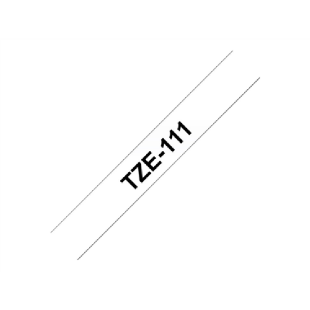 Brother , TZe-111 Laminated Tape , Black on Clear , TZ , 8 m , 6 cm