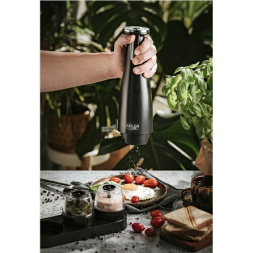 Adler , Electric Salt and pepper grinder , AD 4449b , Housing material ABS plastic , 7 W , Lithium , Matte Black