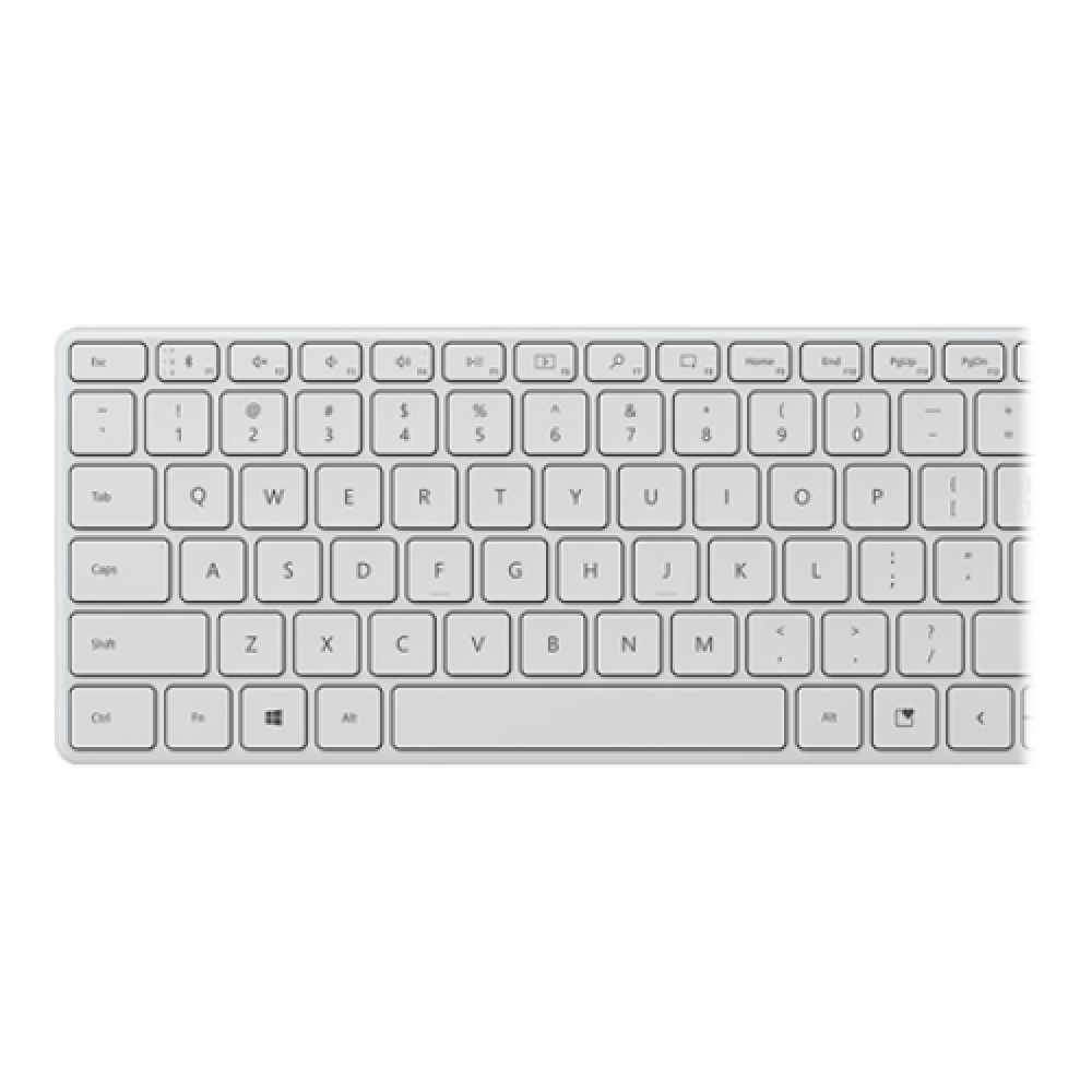 Microsoft , Designer Compact Keyboard , Compact Keyboard , Wireless , US , Bluetooth , Glacier , 288 g , Wireless connection