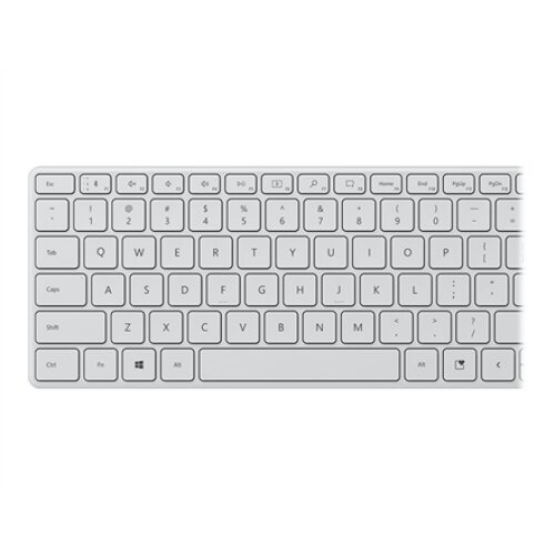 Microsoft , Designer Compact Keyboard , Compact Keyboard , Wireless , US , Bluetooth , Glacier , 288 g , Wireless connection