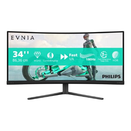 Philips , 34M2C3500L/00 , 34 , VA , 21:9 , 180 Hz , 1 ms , 3440 x 1440 pixels , 300 cd/m² , HDMI ports quantity 2 , Warranty 24 month(s)
