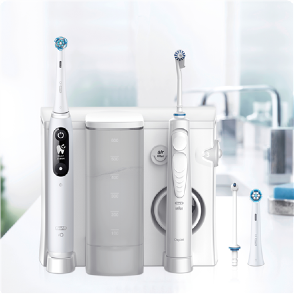 Oral-B Electric Toothbrush , iO6 & OxyJet , Rechargeable , For adults , Number of brush heads included 2 , Number of teeth brushing modes 5 , White