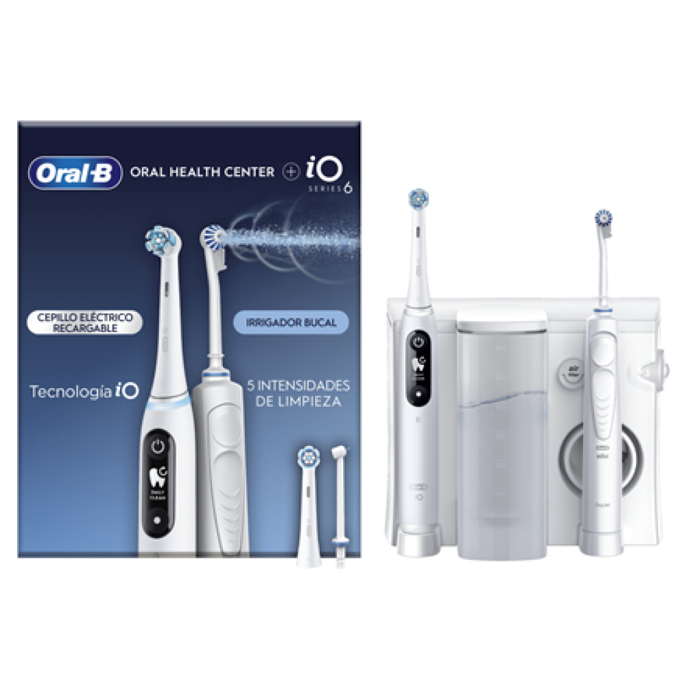 Oral-B Electric Toothbrush , iO6 & OxyJet , Rechargeable , For adults , Number of brush heads included 2 , Number of teeth brushing modes 5 , White