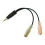 Logilink , Audio jack adapter, 4-pin, 3.5 mm stereo male to 2x 3.5mm female , 0.15 m