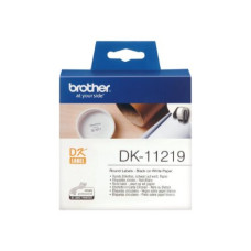 Brother Round paper labels DK-11219 , Black on White , 12 mm Brother Round paper labels DK-11219 , Black on White , 12 mm