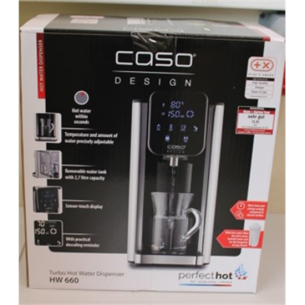SALE OUT. Caso HW 660 Turbo hot water dispenser, Power 2600 W, Capacity 2.7 L, Black/Stainless steel, DAMAGED PACKAGING , Caso , Turbo hot water dispenser , HW 660 , Water Dispenser , 2600 W , 2.7 L , Black/Stainless steel , DAMAGED PACKAGING