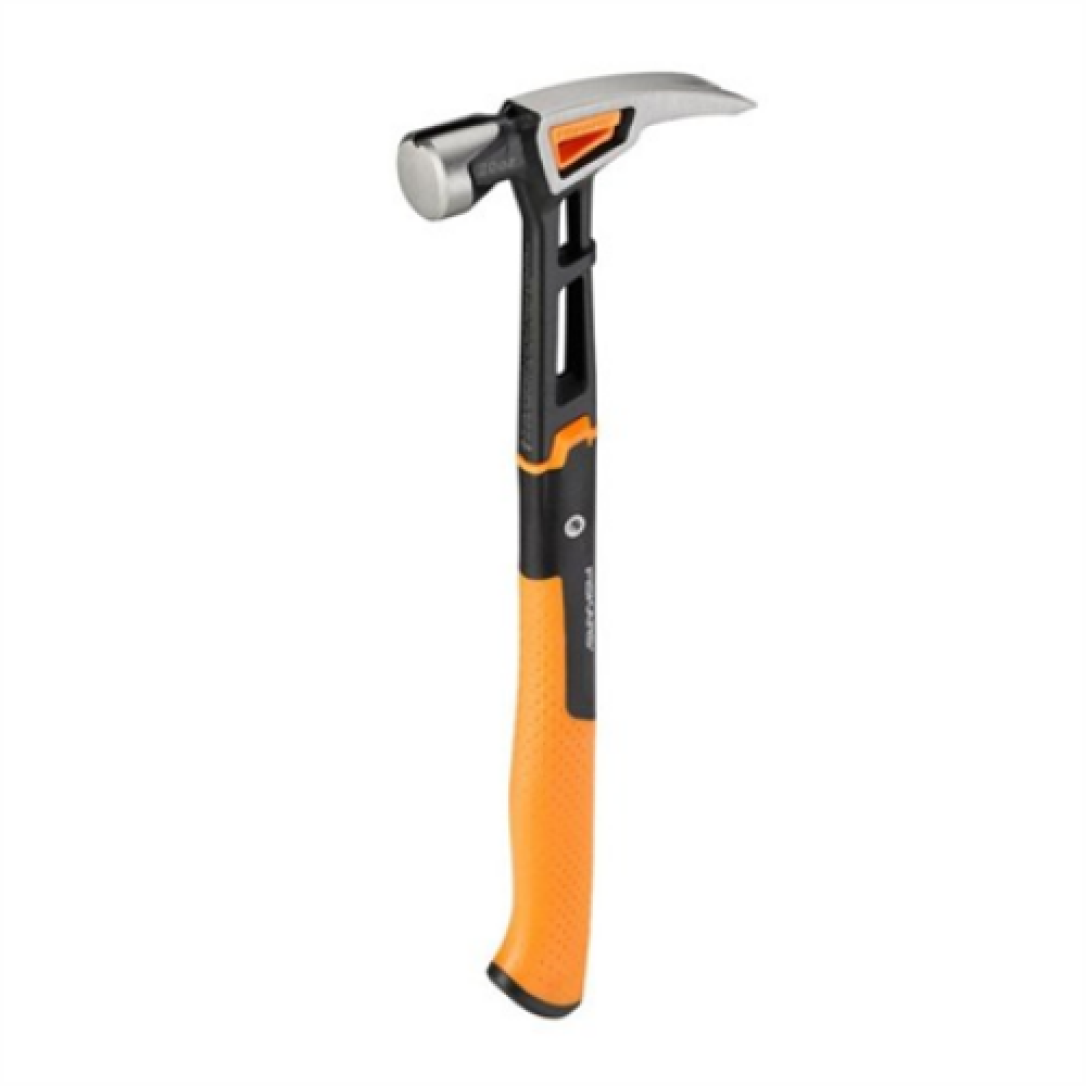 Fiskars IsoCore General Use Hammer XL 20oz/15,5, length 392 mm, height 35 mm Patented IsoCore™ Shock Control System absorbs strie shock and vibration to reduce the punishment your body takes, transferring up to 70% less shock and vibration than wood handl