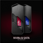 AXAGON USB-C 10Gbps - M.2 NVMe and SATA SSD GAME M.2 box , EEM2-GAM