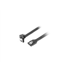 Lanberg SATA Data III (6GB/s) Cable 50CM Angled Metal Clips , CA-SASA-13CU-0050-BK