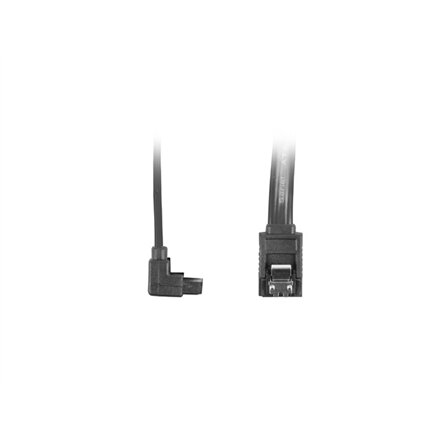 Lanberg SATA Data III (6GB/s) Cable 50CM Angled Metal Clips , CA-SASA-13CU-0050-BK