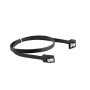 Lanberg SATA Data III (6GB/s) Cable 50CM Angled Metal Clips , CA-SASA-13CU-0050-BK