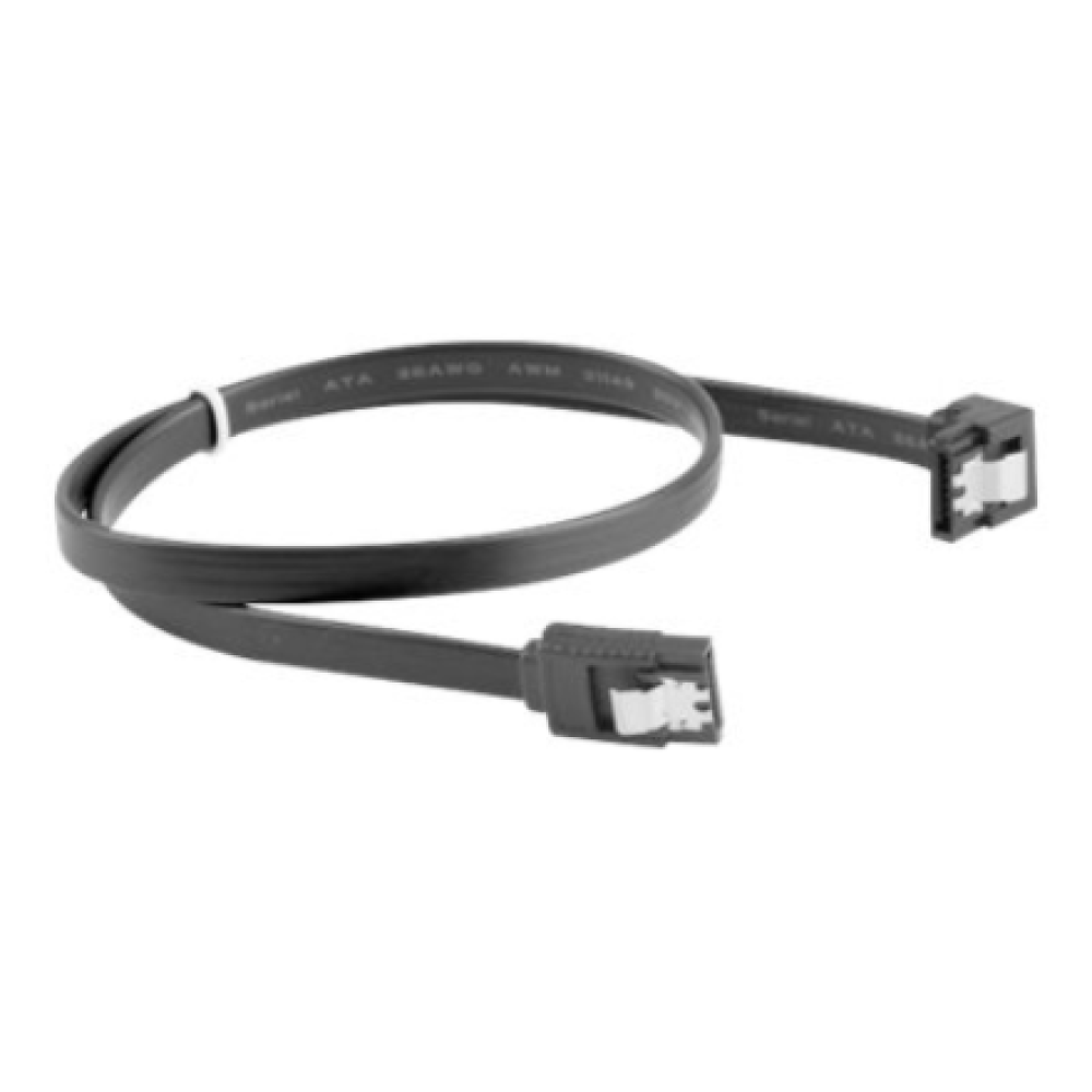 Lanberg SATA Data III (6GB/s) Cable 50CM Angled Metal Clips , CA-SASA-13CU-0050-BK