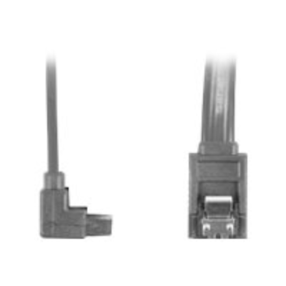 Lanberg SATA Data III (6GB/s) Cable 50CM Angled Metal Clips , CA-SASA-13CU-0050-BK