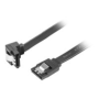 Lanberg SATA Data III (6GB/s) Cable 50CM Angled Metal Clips , CA-SASA-13CU-0050-BK
