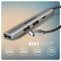 AXAGON ALU STRIP USB-C 4 port hub , HUE-STC