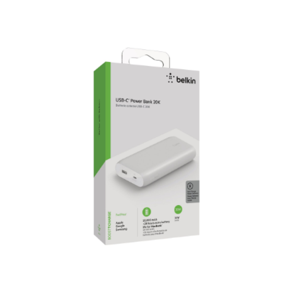 Belkin , Power Bank , BOOST CHARGE , 20000 mAh , USB-C , White