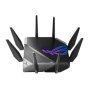 Wi-Fi 6 Tri-Band Gigabit Gaming Router , ROG GT-AXE11000 Rapture , 802.11ax , 1148+4804+4804 Mbit/s , 10/100/1000/2500 Mbit/s , Ethernet LAN (RJ-45) ports 5 , Mesh Support Yes , MU-MiMO Yes , No mobile broadband , Antenna type External , 2xUSB 3.2