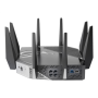 Wi-Fi 6 Tri-Band Gigabit Gaming Router , ROG GT-AXE11000 Rapture , 802.11ax , 1148+4804+4804 Mbit/s , 10/100/1000/2500 Mbit/s , Ethernet LAN (RJ-45) ports 5 , Mesh Support Yes , MU-MiMO Yes , No mobile broadband , Antenna type External , 2xUSB 3.2
