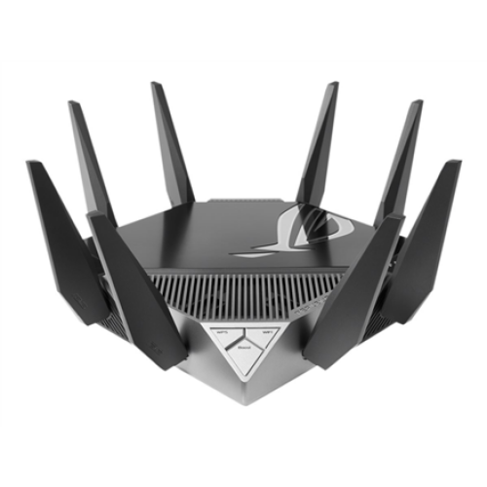 Wi-Fi 6 Tri-Band Gigabit Gaming Router , ROG GT-AXE11000 Rapture , 802.11ax , 1148+4804+4804 Mbit/s , 10/100/1000/2500 Mbit/s , Ethernet LAN (RJ-45) ports 5 , Mesh Support Yes , MU-MiMO Yes , No mobile broadband , Antenna type External , 2xUSB 3.2