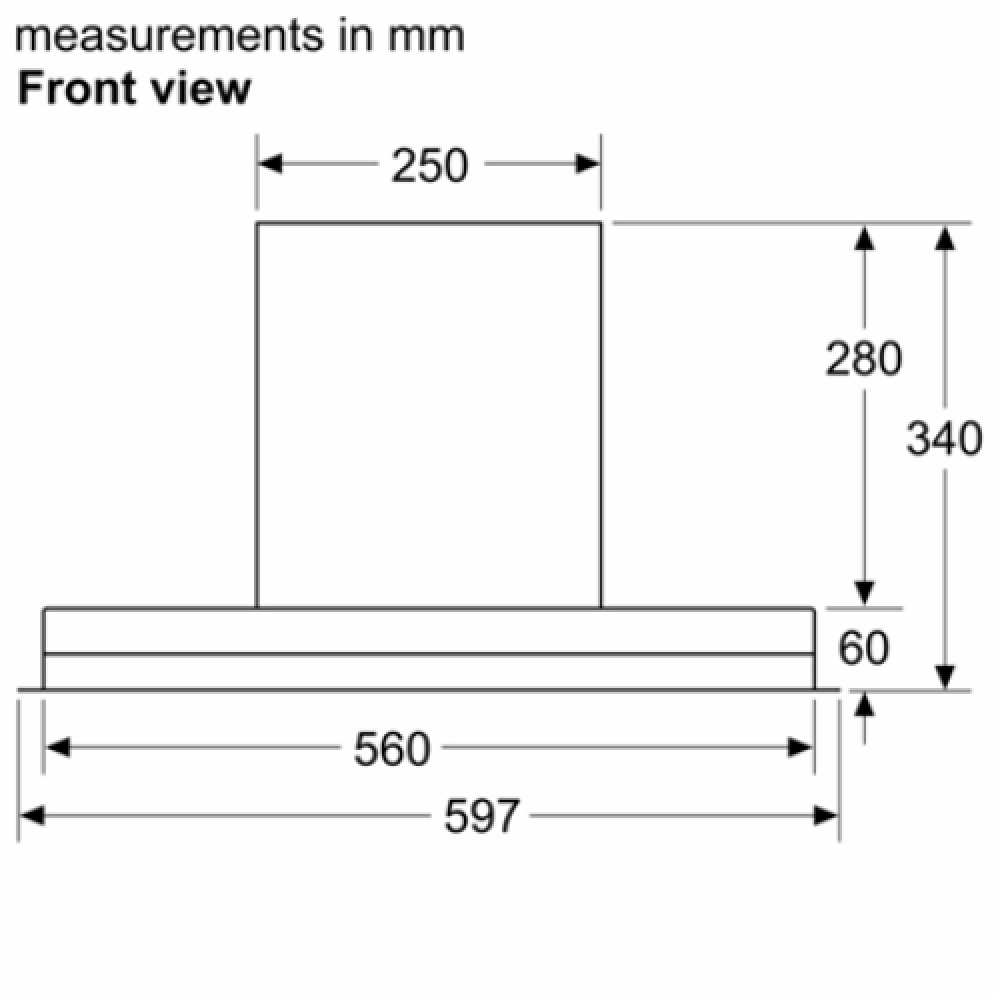Bosch , Hood , DBB67AM60 Series 6 , Canopy , Energy efficiency class B , Width 59.7 cm , 460 m³/h , Touch control , LED , Black