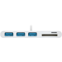 Goobay USB-C Multiport Adapter to 3x USB-A, Cardreader , 62097