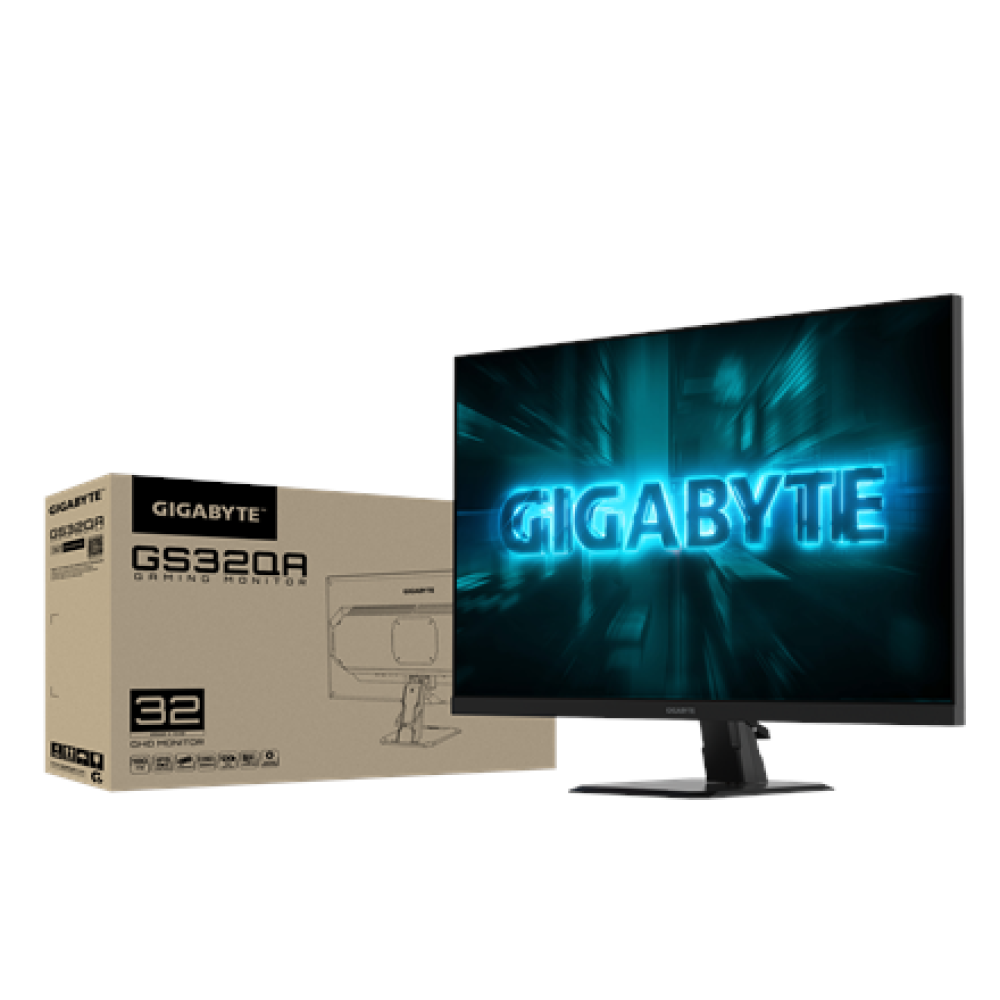Gigabyte GS32QA , 32 , SS IPS , QHD , 180 Hz , 1 ms , 2560 x 1440 pixels , 300 cd/m² , HDMI ports quantity 2