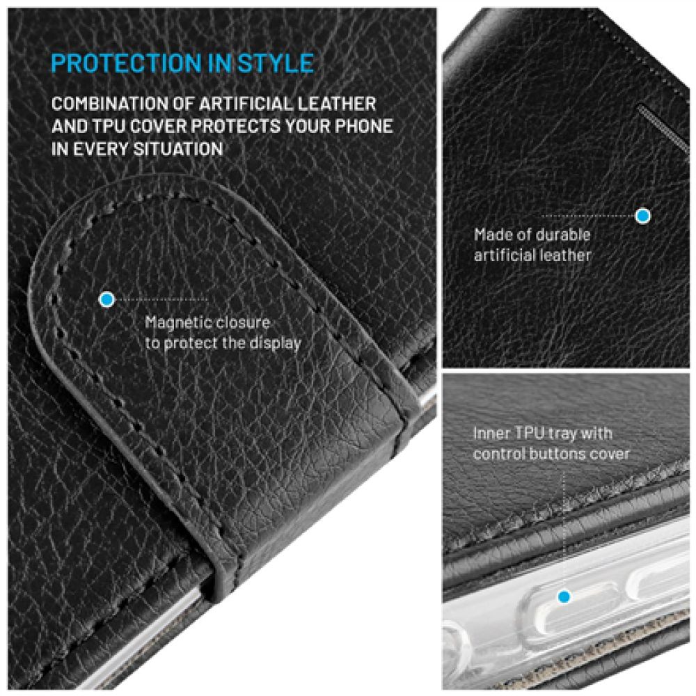 Fixed Opus , Book Case , Xiaomi , Redmi 15 4G/5G , Synthetic leather , Black