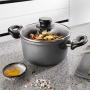 Stoneline , Cooking pot , 7451 , 1.5 L , die-cast aluminium , Grey , Lid included