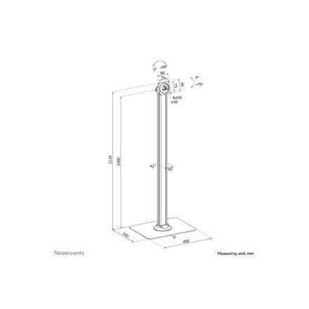 Neomounts Floor stand , Tilt, Rotate , FL15-627BL1 , Maximum weight (capacity) 3 kg , Black