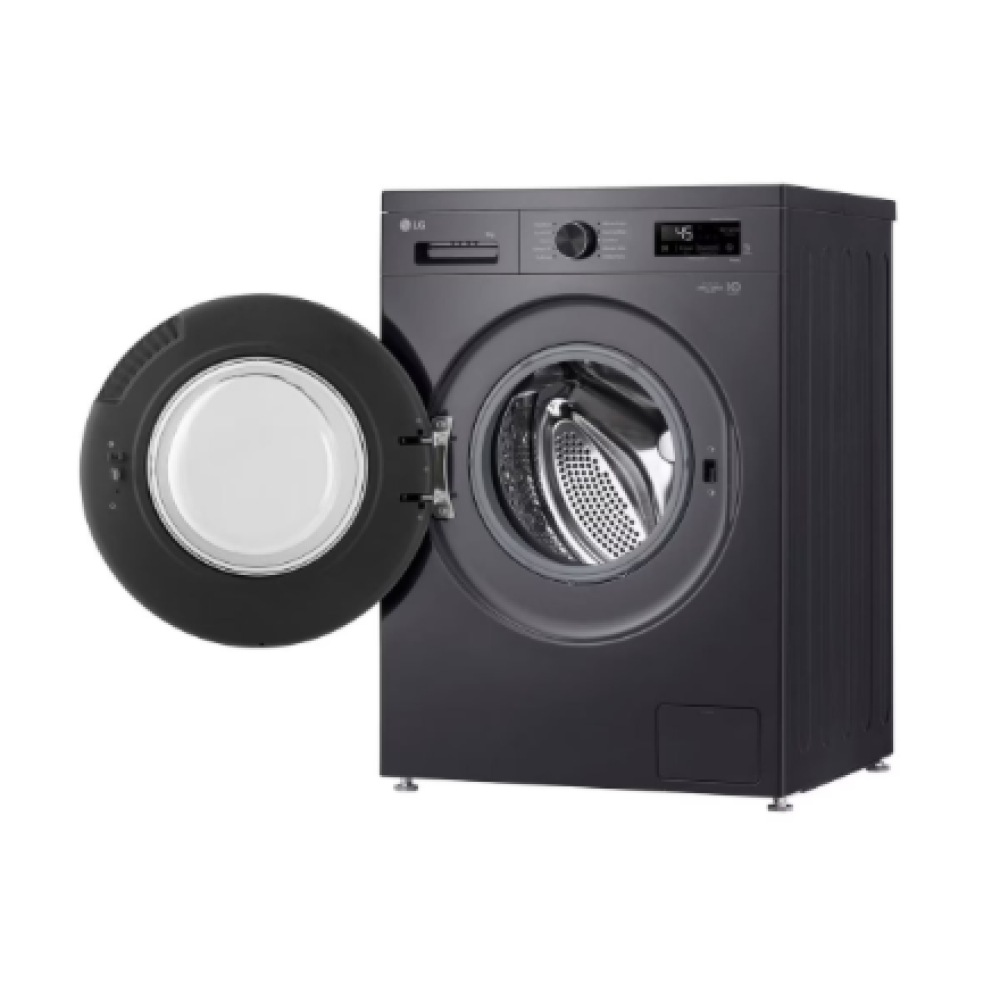LG Washing machine , F4X1009NMB , Energy efficiency class A , Front loading , Washing capacity 9 kg , 1400 RPM , Depth 55 cm , Width 60 cm , Display , LED , Steam function , Direct drive , Wi-Fi , Graphite Black