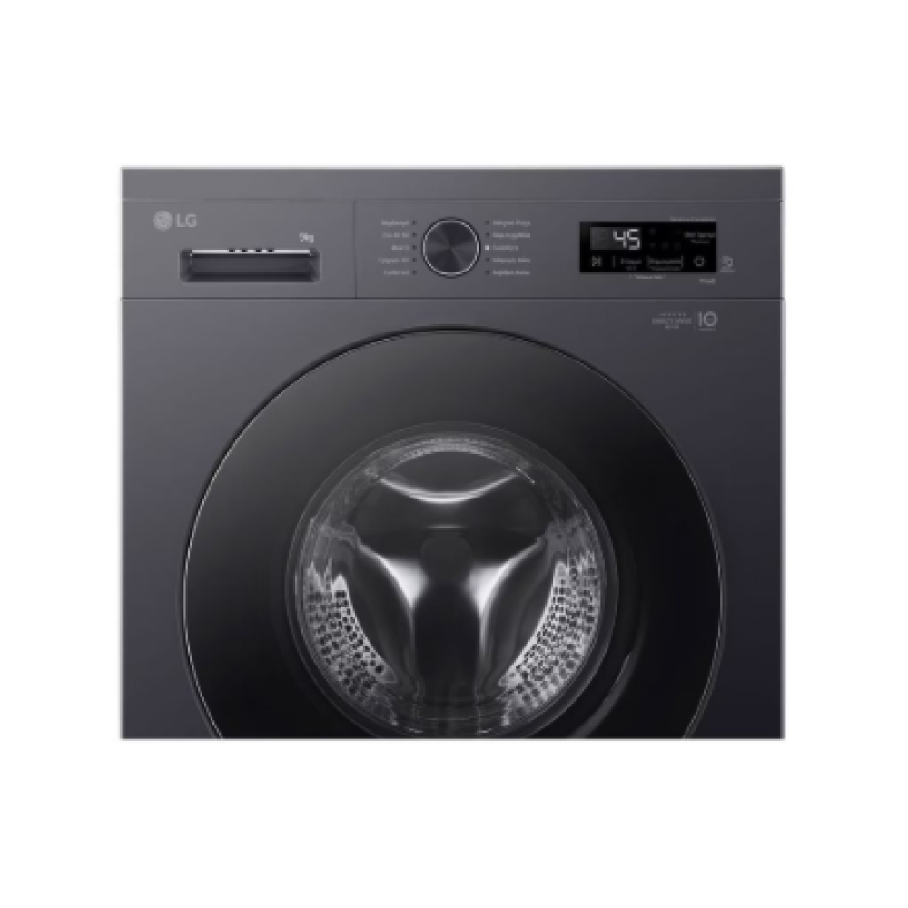LG Washing machine , F4X1009NMB , Energy efficiency class A , Front loading , Washing capacity 9 kg , 1400 RPM , Depth 55 cm , Width 60 cm , Display , LED , Steam function , Direct drive , Wi-Fi , Graphite Black