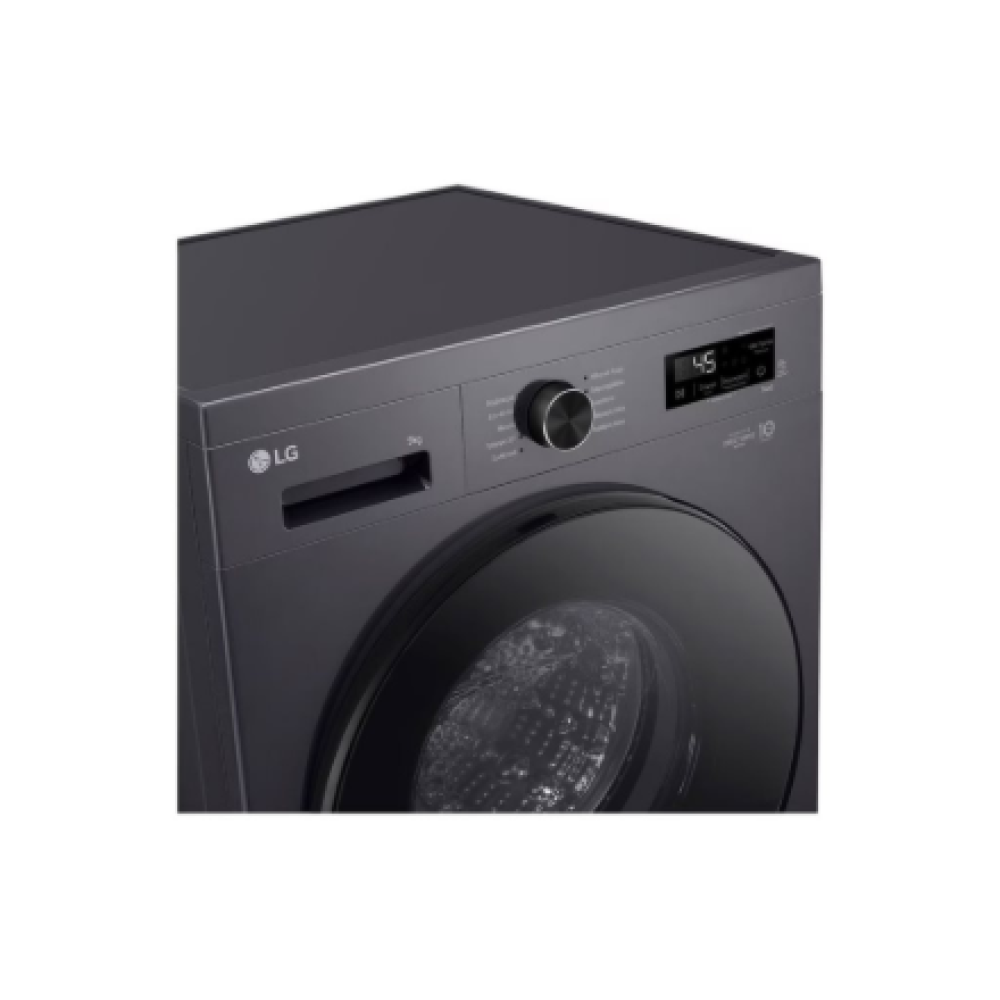 LG Washing machine , F4X1009NMB , Energy efficiency class A , Front loading , Washing capacity 9 kg , 1400 RPM , Depth 55 cm , Width 60 cm , Display , LED , Steam function , Direct drive , Wi-Fi , Graphite Black