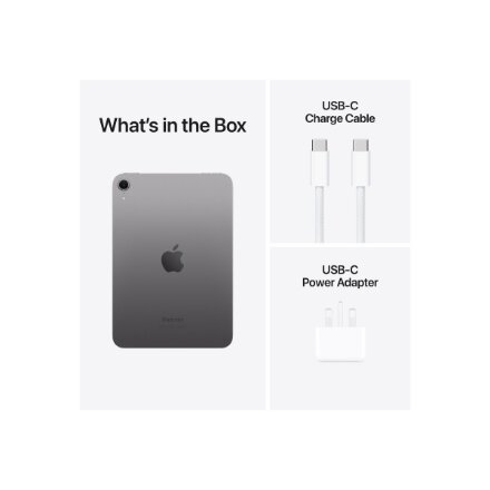 Apple , iPad mini , 8.3 , Space Gray , IPS , 2266 x 1488 pixels , Apple A17 Pro , 128 GB , Wi-Fi , Front camera , 12 MP , Rear camera , 12 MP , Bluetooth , 5.3 , iPadOS , USB-C charging cable