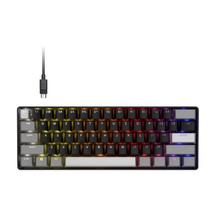 CORSAIR CLIPPER PRO MINI 60 Hall Effect Gaming Keyboard, Backlit RGB LED, CORSAIR MGX Core, Black PBT DS Keycaps , Corsair