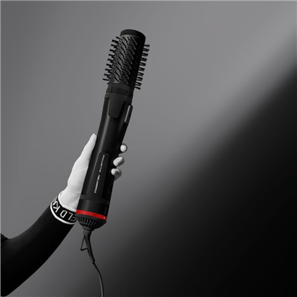 Rowenta Activ Keratin and Shine Hair Brush , x Karl Lagerfeld CF952LF0 , Ion conditioning , Number of heating levels 2 , 1000 W , Black