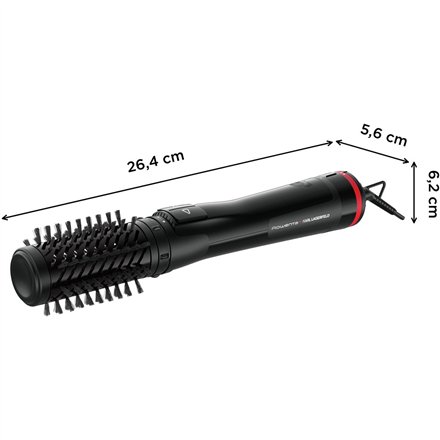 Rowenta Activ Keratin and Shine Hair Brush , x Karl Lagerfeld CF952LF0 , Ion conditioning , Number of heating levels 2 , 1000 W , Black