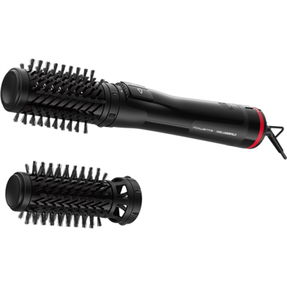 Rowenta Activ Keratin and Shine Hair Brush , x Karl Lagerfeld CF952LF0 , Ion conditioning , Number of heating levels 2 , 1000 W , Black