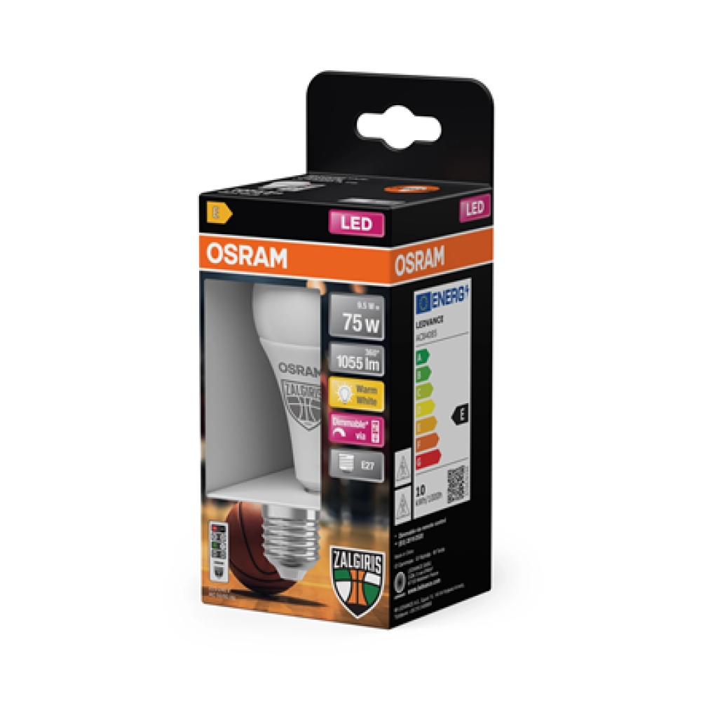 Osram Žalgiris Edition E27 1055lm LED Lamp with Remote , E27 , 9.5 W , 2700K warm white, green
