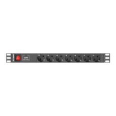 Lanberg Power Distribution unit (PDU) 19 1U 16A 2m 7X Schuko oulets, black , Lanberg