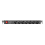 Lanberg Power Distribution unit (PDU) 19 1U 16A 2m 7X Schuko oulets , PDU-07F-0200-BK