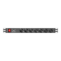 Lanberg Power Distribution unit (PDU) 19 1U 16A 2m 7X Schuko oulets, black , Lanberg