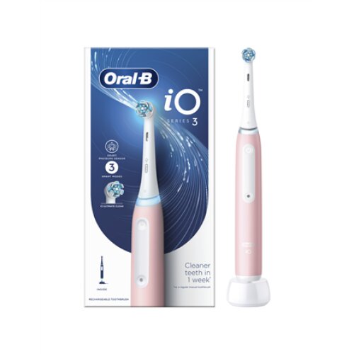 Oral-B , Electric Toothbrush , iO3 Series , Rechargeable , For adults , Number of brush heads included 1 , Number of teeth brushing modes 3 , Blush Pink