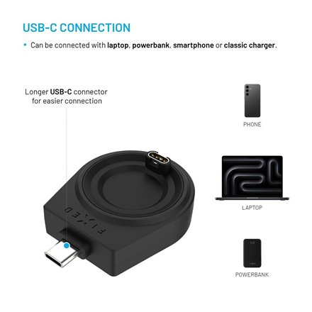 Fixed , Charging USB-C adapter FIXED for smartwatch Garmin Fenix ​​5/6/7/7X/8, Epix, Venu 2/3/3S, Vívoactive 3/4/5